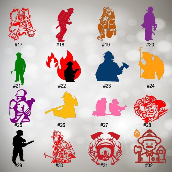 5-6" FIREFIGHTER VINYL CAR DECAL - Picture 2 of 9